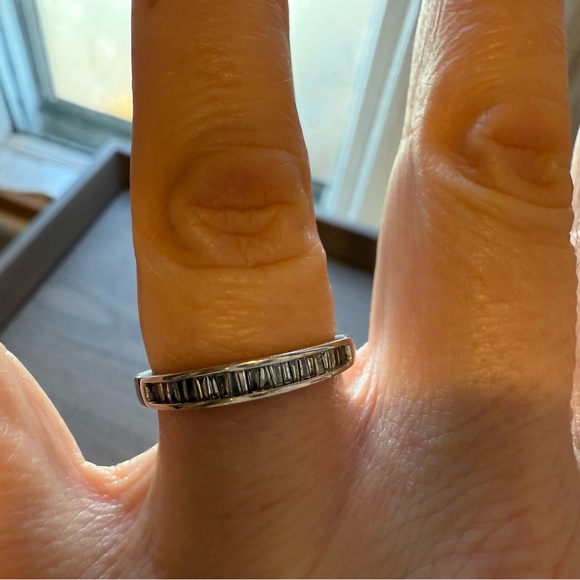 Macy's Diamond Baguette Band in White Gold - Picture 3 of 4